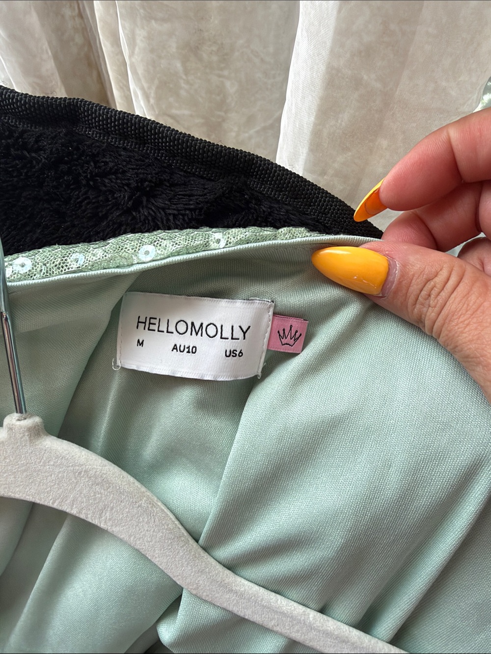 Hello Molly Sage Sequin Mini Dress - Picture 2 of 4